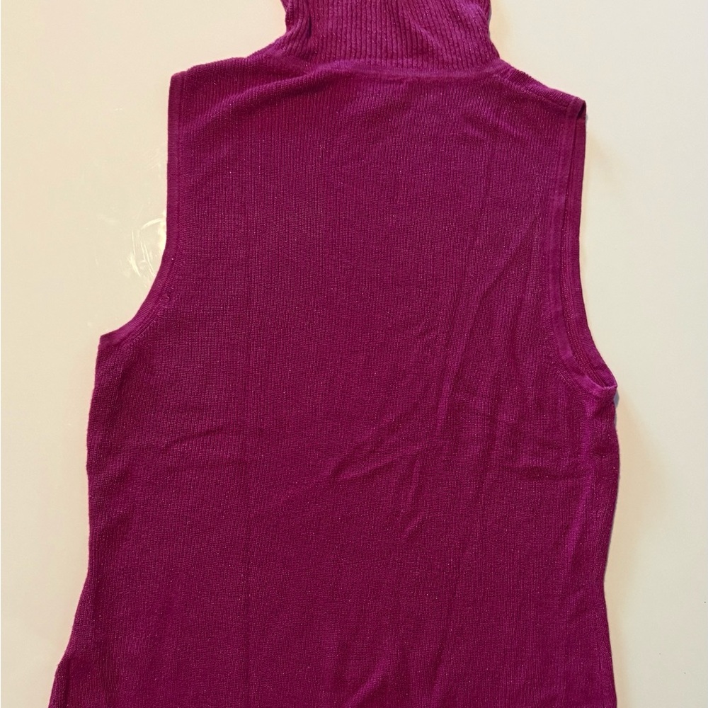 L'AGENCE Sleeveless Turtleneck Tank - Fuchsia